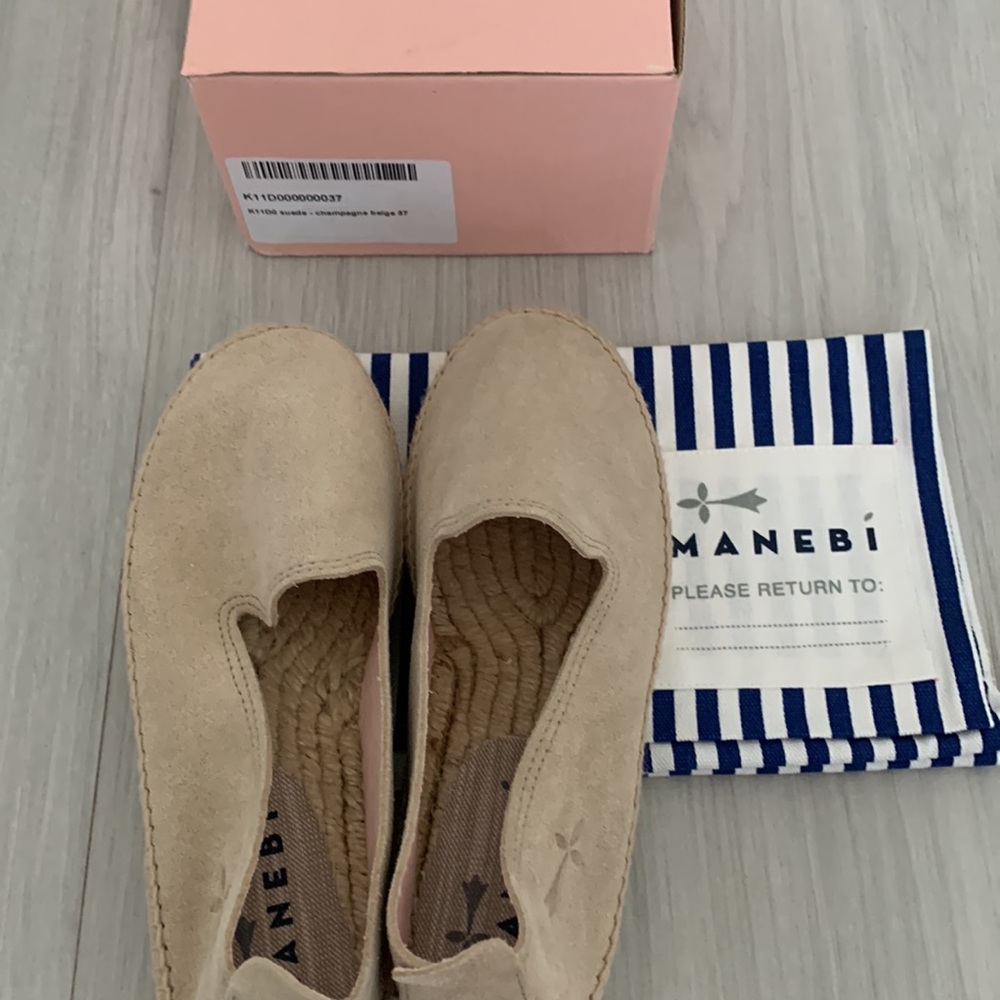Manebi Champagne Suede Espadrilles